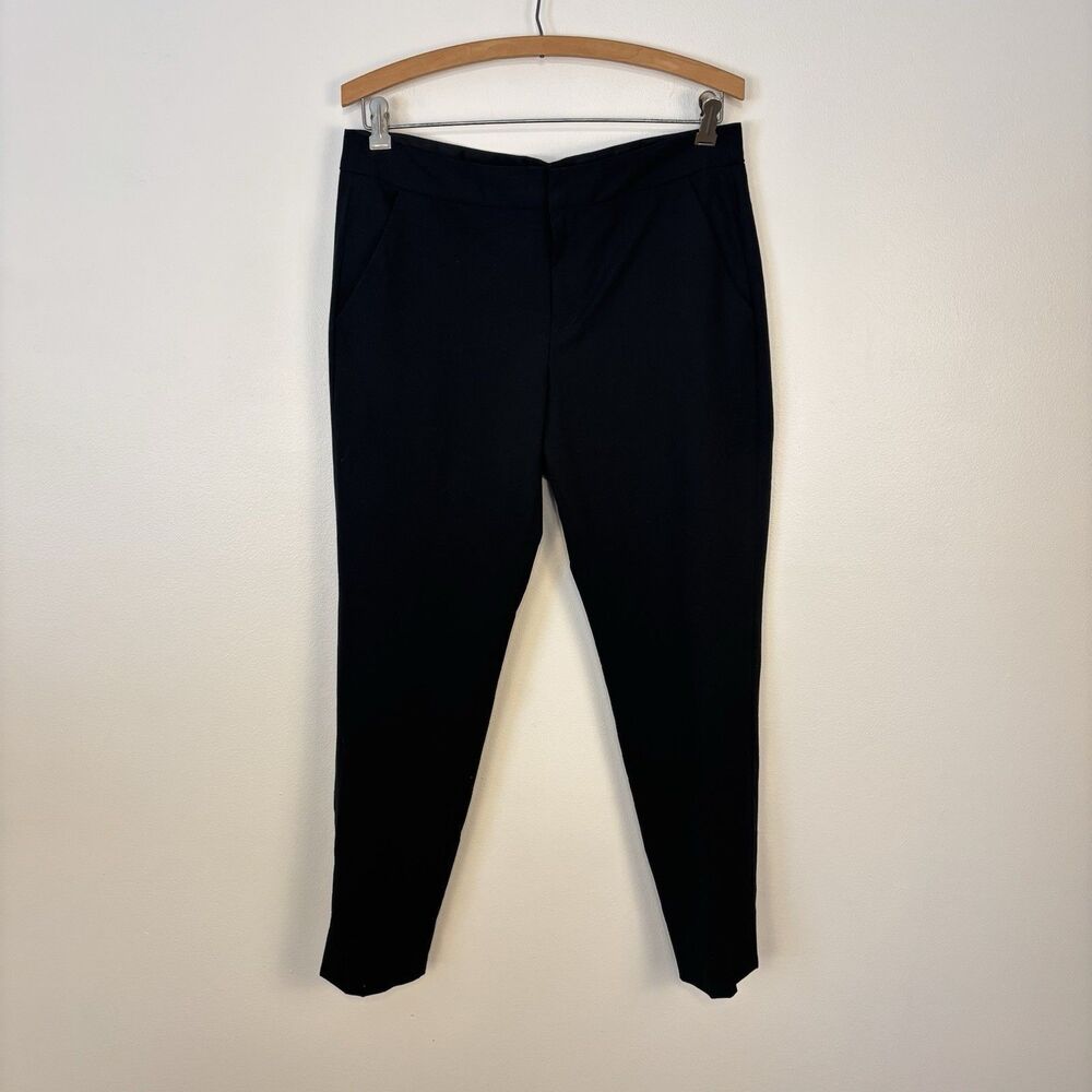 Everlane Trousers Pants Womens 8 Black Straight Leg Wool Blend Stretch